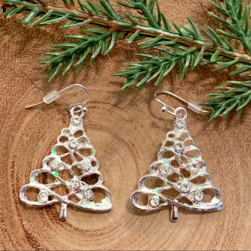 NEW!!! Christmas Tree Rhinestone Earrings